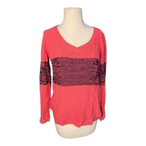 U.S. Polo Assn. Women's Pink V Neck Sweater S
